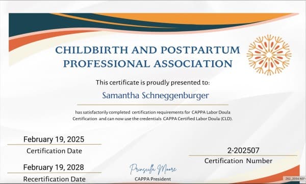 Schneggenburger, Samantha — doula training — photo 2
