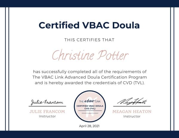 Christine Potter — doula training — photo 1