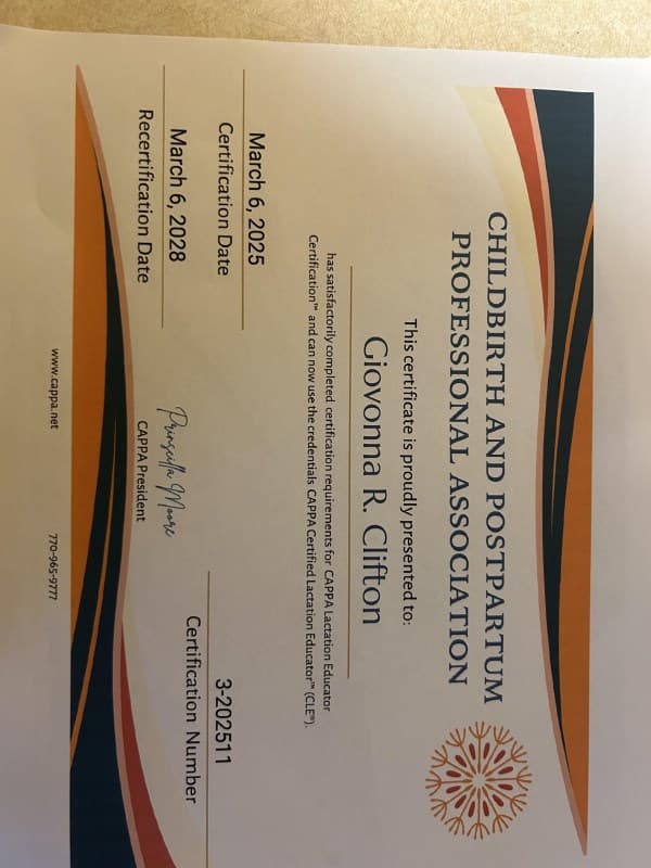 Clifton, Giovonna — doula training — photo 5