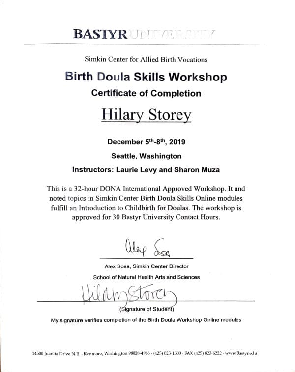 Storey, Hilary — doula training — photo 2