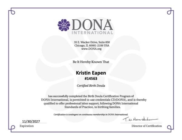 Eapen, Kristin — doula training — photo 2