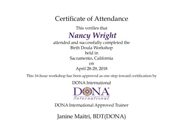Betty Wright — doula training — photo 1