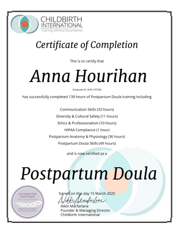 Hourihan, Anna — doula training — photo 1