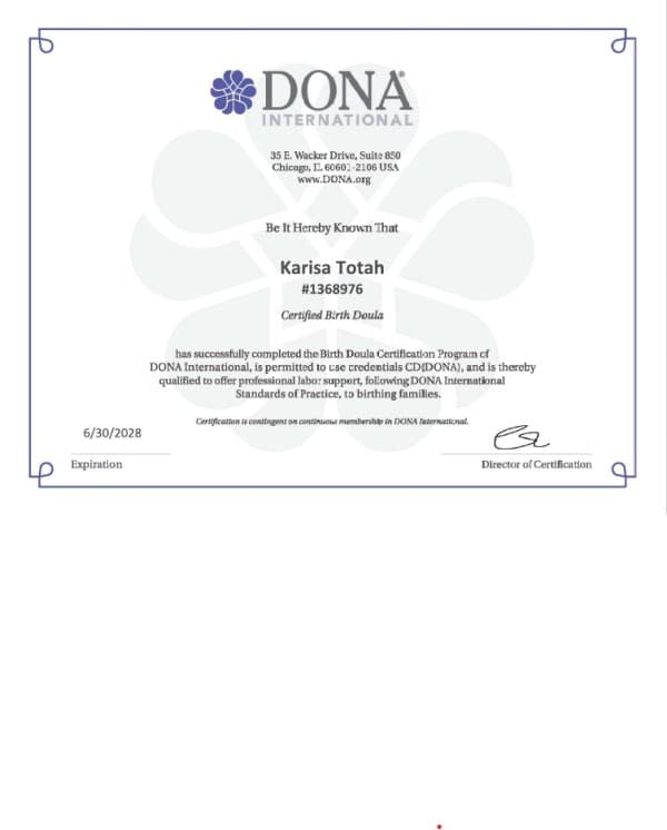 Karisa Totah — doula training — photo 1