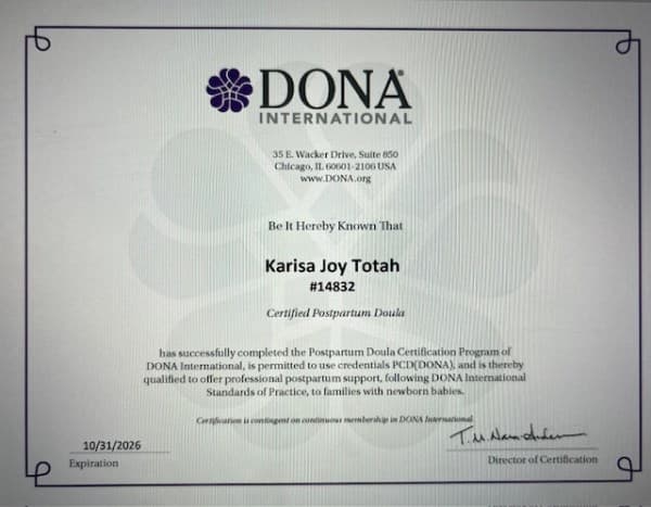 Karisa Totah — doula training — photo 2