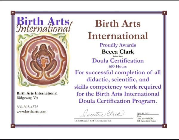 Clark, Becca — doula training — photo 1