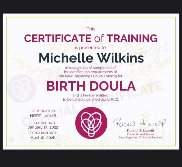 Wilkins, Michelle — doula training — photo 4