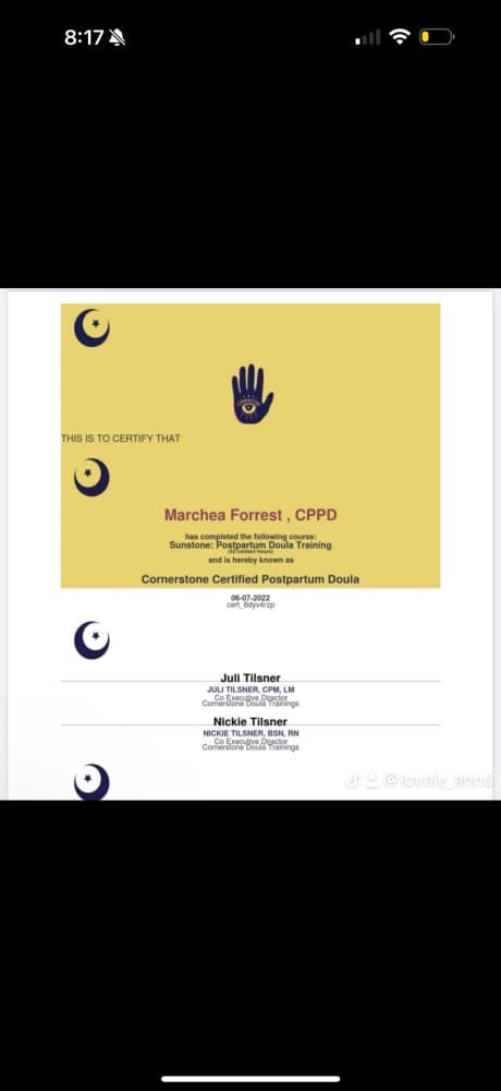 Marchea Forrest — doula training — photo 2