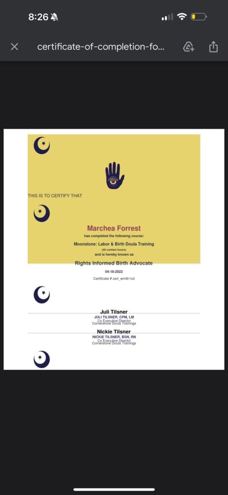 Marchea Forrest — doula training — photo 3
