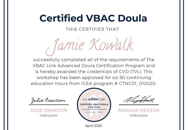 Jamie Kowalk — doula training — photo 1