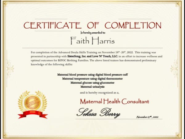 Harris, Faith — doula training — photo 3