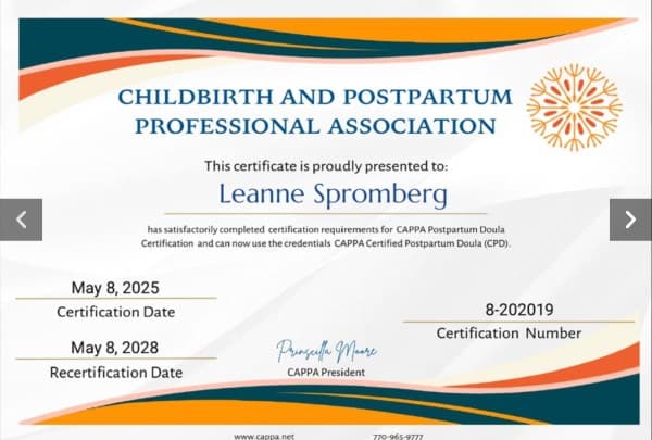 Leanne Spromberg — doula training — photo 3