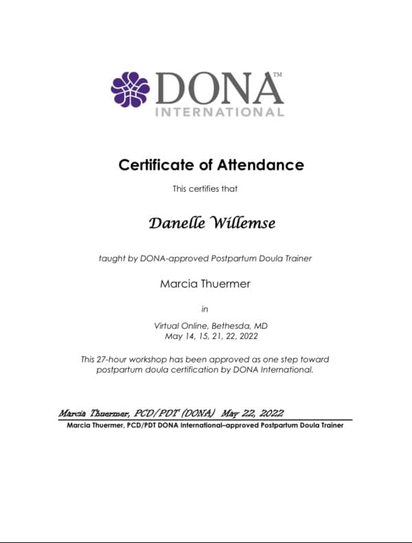 Willemse, Danelle — doula training — photo 2