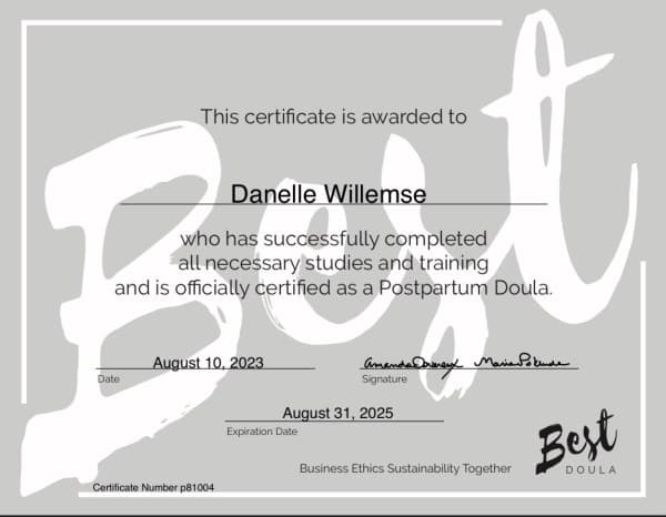 Willemse, Danelle — doula training — photo 3