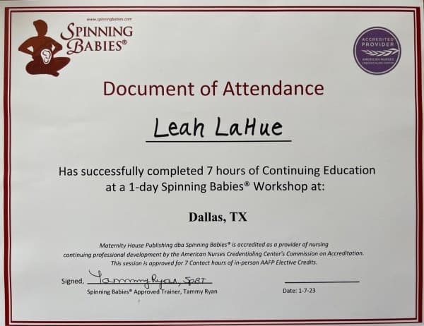 Lahue, Leah — doula training — photo 2