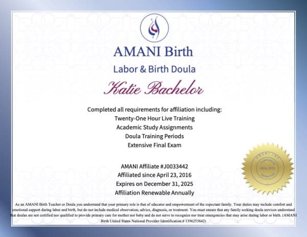 Katie Bachelor — doula training — photo 2