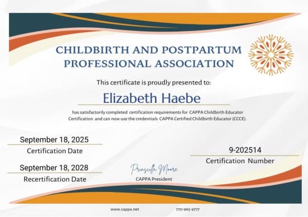 Haebe, Liz — doula training — photo 1