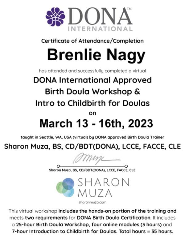 Nagy, Brenlie — doula training — photo 1