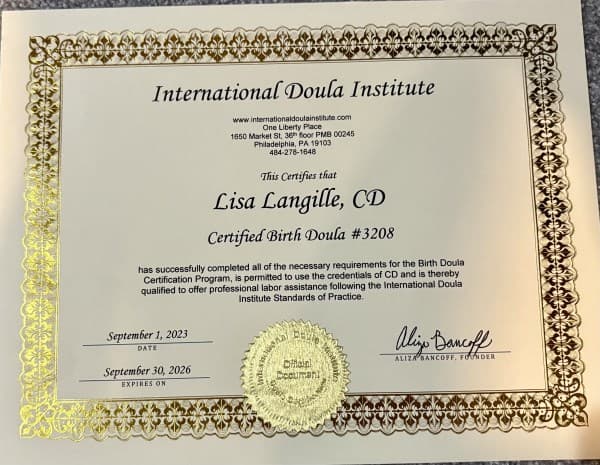 Lisa Langille — doula training — photo 1