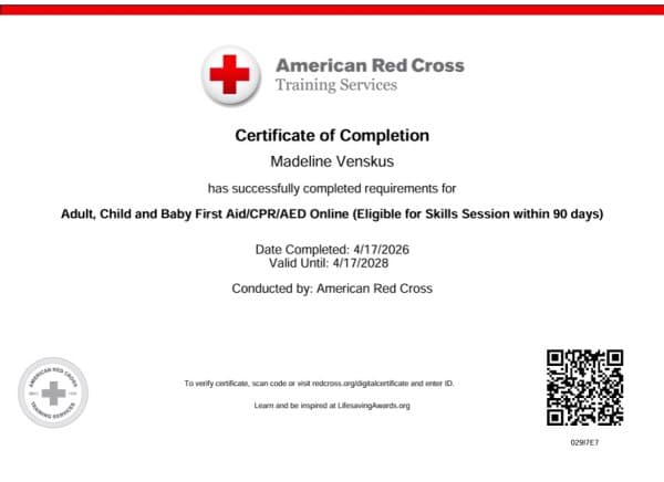 Venskus, Madeline — doula training — photo 1