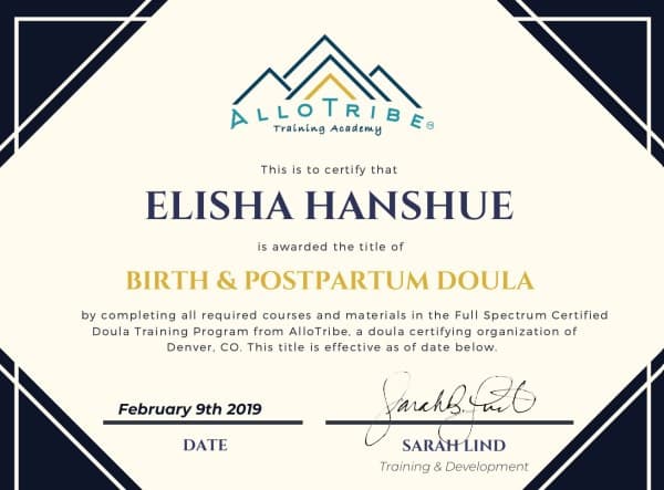 Elisha Hanshue — doula training — photo 2